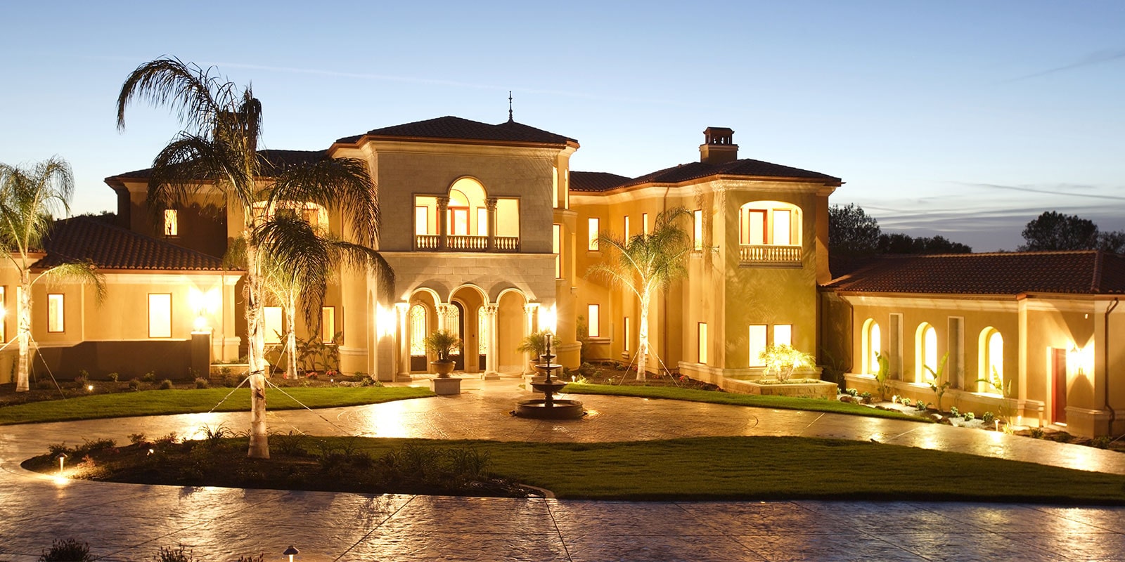 Luxury Mansion with warm light
