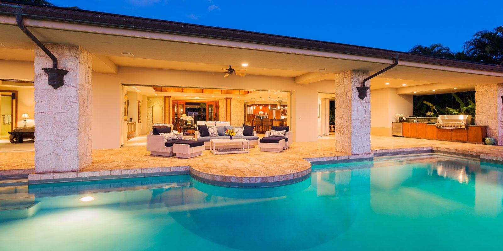 Luxury home backyard with pool