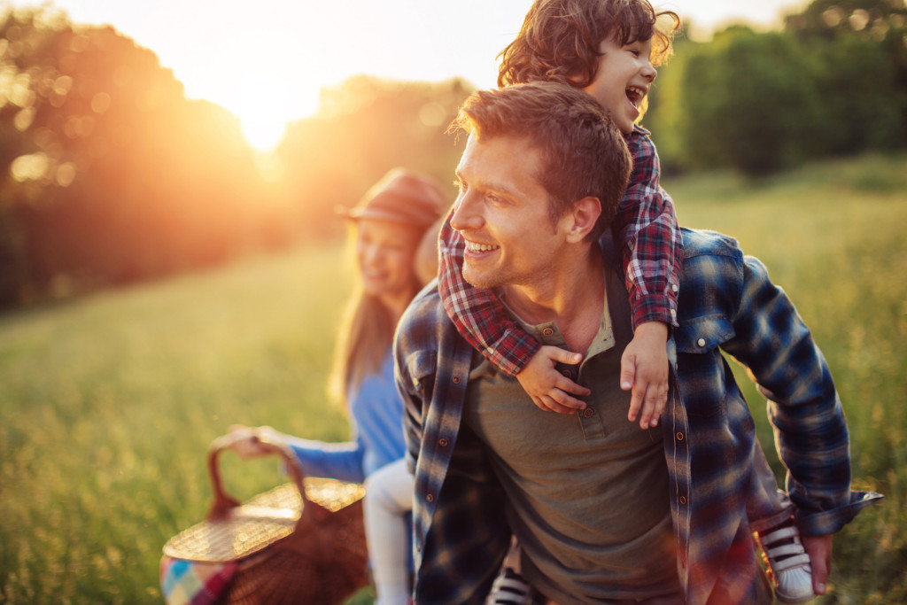 Family going for a picnic