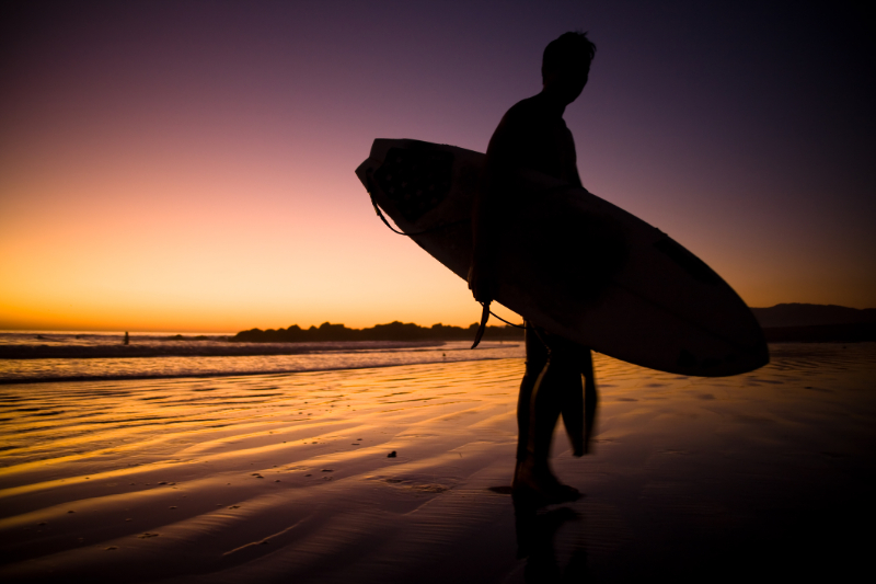surfer on the sunset